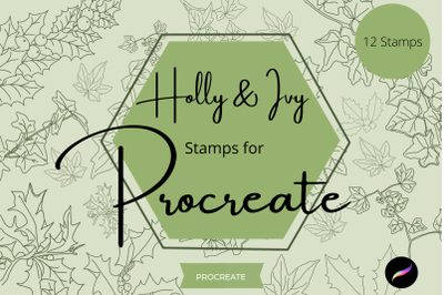 Holly &amp; Ivy Procreate Stamps Set X 12