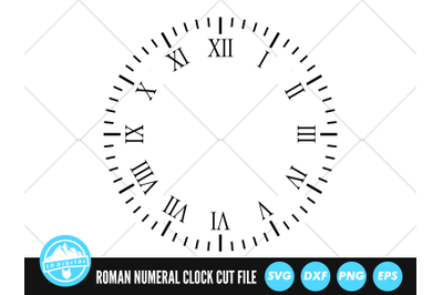 Roman Numeral Clock SVG | Clock Cut File