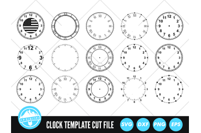 15 Clock Face Bundle SVG | Clock Face Template SVG