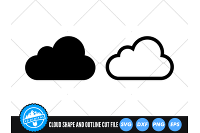 Cloud Outline and Shape SVG | Cloud Silhouette Cut File