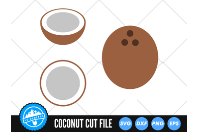 Coconut SVG | Kawaii Fruit SVG | Tropical Fruit SVG