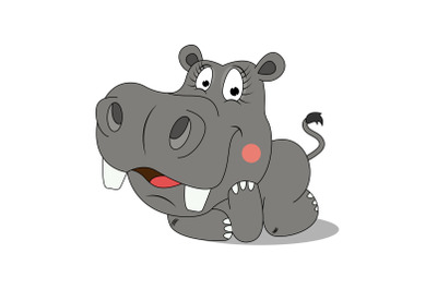 cute hippo animal cartoon