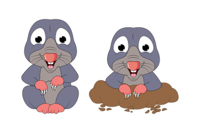 cute Mole animal cartoon