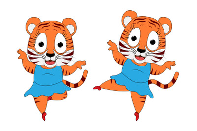 cute tiger animal cartoonballerina