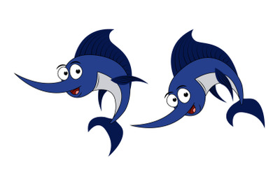 cute xiphias fish animal cartoon