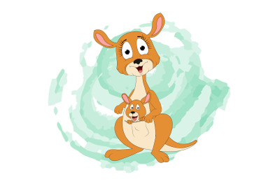 cute kangaroo  animal cartoon