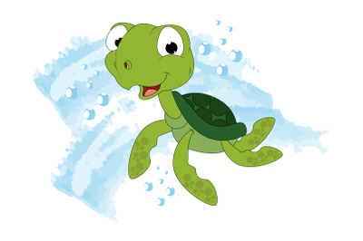 cute turtle animal cartoon