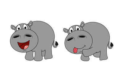 cute hippo  animal cartoon