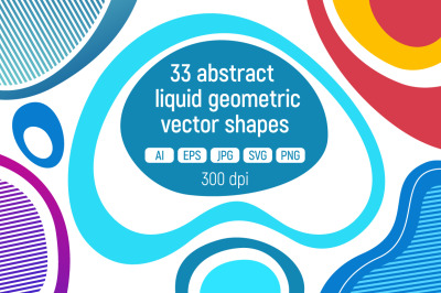33 abstract liquid geometric vector shapes