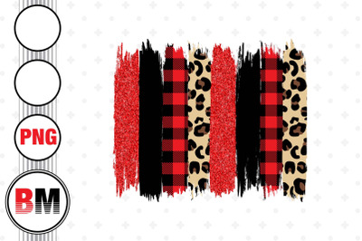 Red Leopard Plaid Buffalo Brush PNG Files