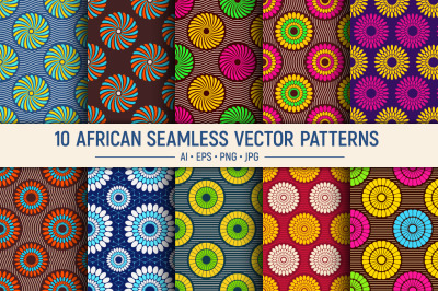 10 African seamless patterns