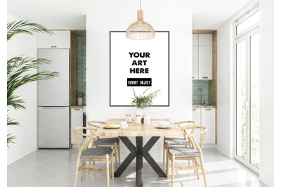 Interior scene artwork background frame mockup