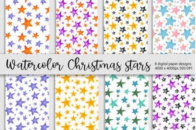 Christmas Stars Digital Papers. Pattern