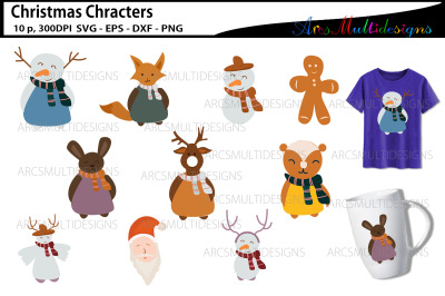 Christmas animal character bundle