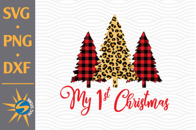 My 1st Christmas Tree Leopard SVG, PNG, DXF Digital Files Include