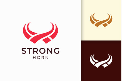 Abstract Horn Logo in Solid Red Color