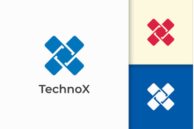 Modern Letter X Logo For Tech Company