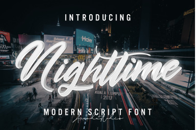Nighttime - Modern Script Font