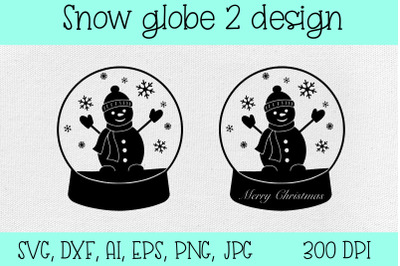 SVG,DXF Snow globe,Merry Christmas craft.Snowman and flakes