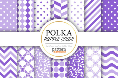 Polka Purple Color Digital Paper&nbsp;- S0511