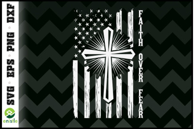 Faith Over Fear Cool Christian Flag