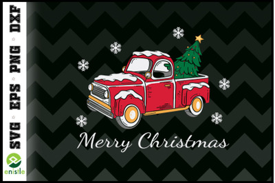 Merry Christmas tree with red car