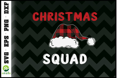 Christmas Squad Santa hat Buffalo Plaid