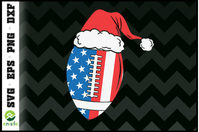Football USA Flag Funny Santa hat