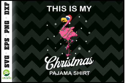 Flamingo Santa Christmas Light pajama