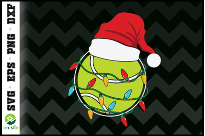 Tennis Christmas lights Santa hat