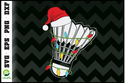 Badminton Christmas lights Santa hat