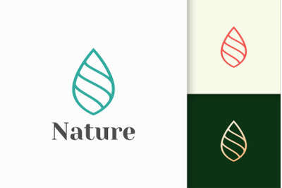 Leaf or Plant Logo in Simple Represent Beauty and Health