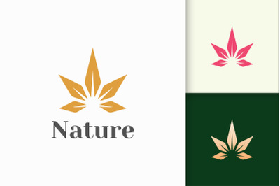 Health or Beauty Logo in Simple Flower for Cosmetic Product