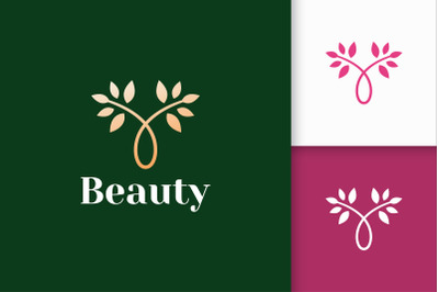 Luxury Flower Logo Of Plant and Port for Beauty Care