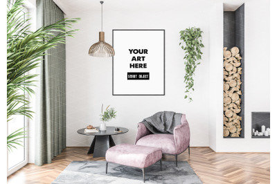 Interior scene artwork background interior mockup