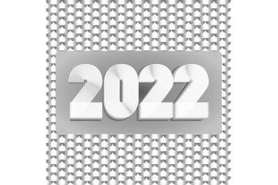 2022 Happy New Year. Abstract geometric cover design background. 3d di