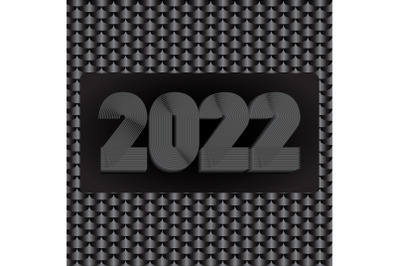 2022 Happy New Year. Abstract geometric cover design background. 3d di