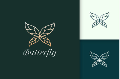 Luxury Butterfly With Leaf Wing for Beauty and Fashion Brand