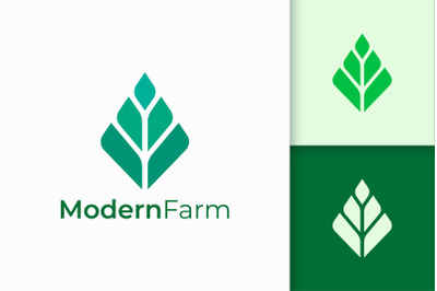 Modern Farming or Agriculture Logo in Abstract Geometry