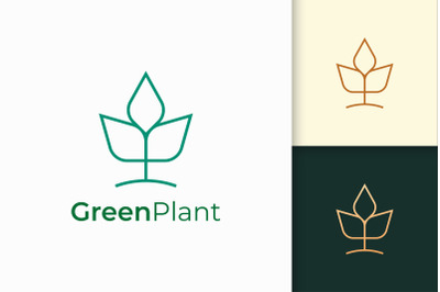Modern Farming or Agriculture Logo in Simple Line Shape