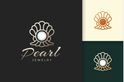 Luxury Pearl Logo Represent Jewelry or Gem