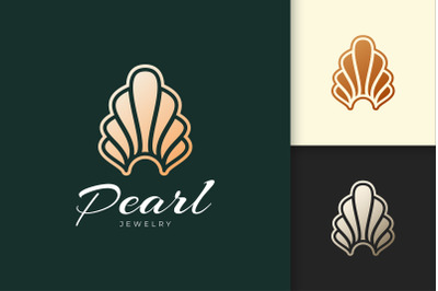 Luxury Pearl or Clam Logo Represent Jewelry or Gem