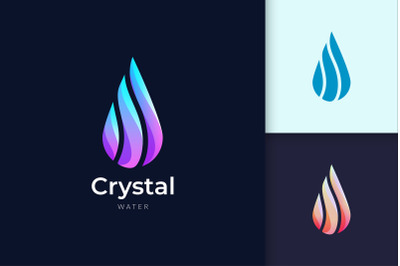 Crystal Water Logo for Beauty and Cosmetic Brand