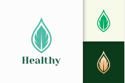 Beauty or Health Logo in Simple Feminine Leaf Shape