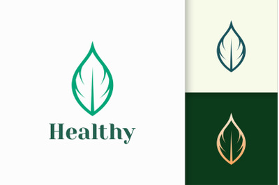 Beauty or Health Logo in Simple Leaf Shape