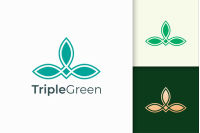 Triple Leaf Logo in Feminine and Luxury Style