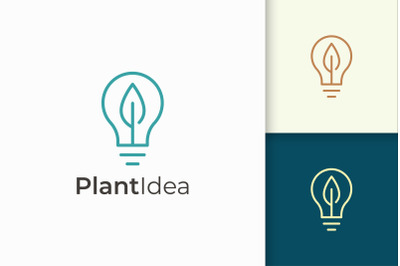 Light Bulb and Leaf Logo Represent Energy and Innovation