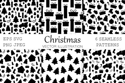 Christmas pattern. Christmas silhouettes. Christmas SVG