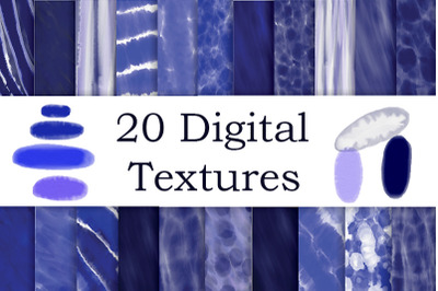 Digital Textures. Digital Overlay. Texture blue set.