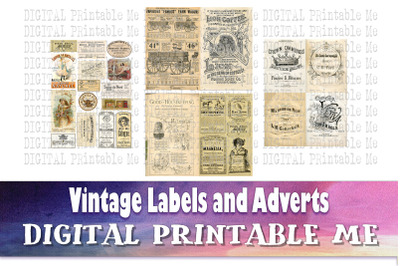 Vintage Labels and Advertisements, Junk Journal, Antique Adverts, Old